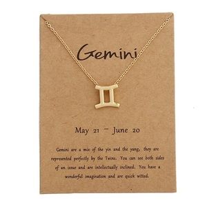 Gemini - Zodiac ♊️ Sign Necklace with Card